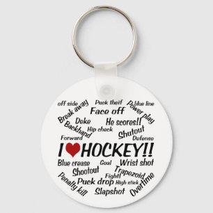 Porte-clés J'aime l'hockey