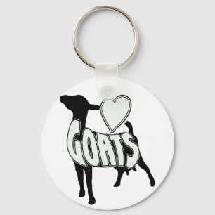 PORTE-CLÉS J'AIME L'ICÔNE DE LOGO DE CHÈVRES