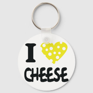 Porte-clés J'aime l'icône fromage