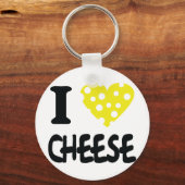 Porte-clés J'aime l'icône fromage (Recto)