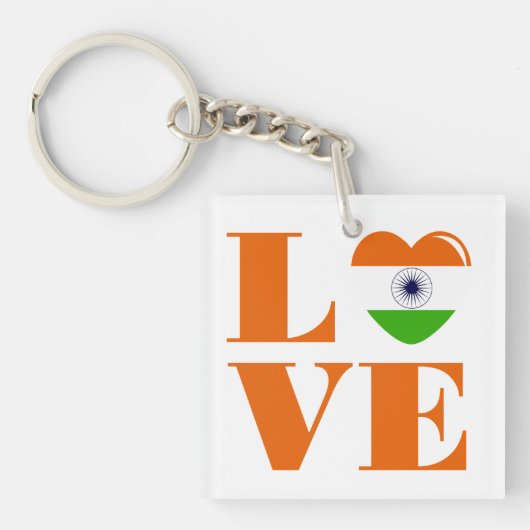 Porte-clés J'aime l'Inde (Devant)