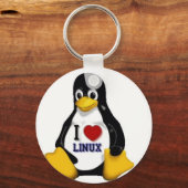 Porte-clés J'aime Linux (Recto)