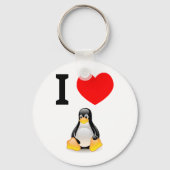Porte-clés J'aime Linux (Recto)