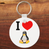 Porte-clés J'aime Linux (Recto)