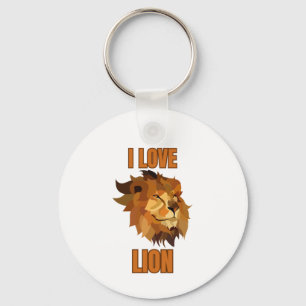 Porte-clés J'aime Lion pour les amoureux des animaux et les f