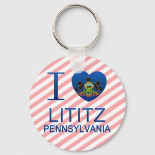 Porte-clés J'aime Lititz, PA