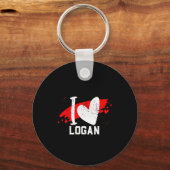 Porte-clés J'aime Logan J'adore Logan (Recto)