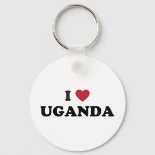 Porte-clés J'aime l'Ouganda