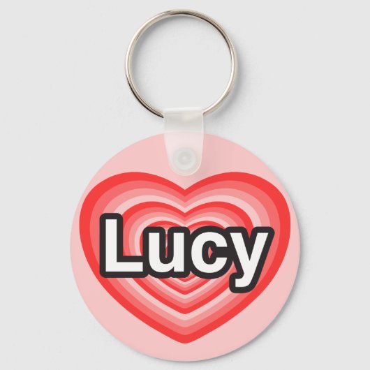 Porte-clés J'aime Lucy. Je t'aime Lucy. Cœur (Recto)
