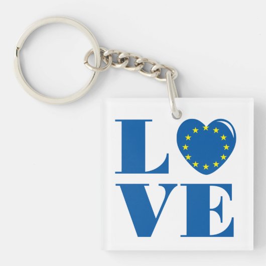 Porte-clés J'aime l'Union européenne (Devant)