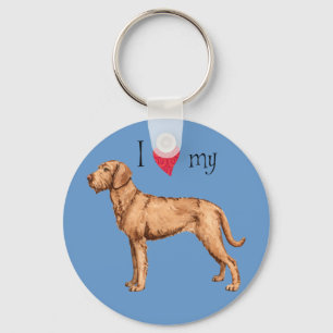 Porte-clés J'aime ma À poils durs Vizsla