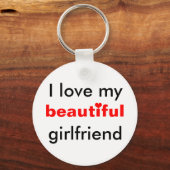 Porte-clés J'aime ma belle petite amie (Recto)