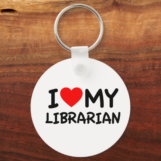 Porte-clés J'aime ma bibliothécaire (Recto)