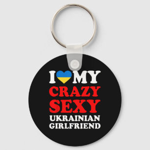 Porte-clés J'aime ma copine ukrainienne folle Y drôle