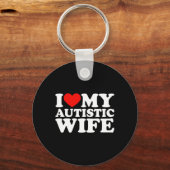 Porte-clés J'Aime Ma Femme Autiste J'Aime Ma Femme Autiste (Verso)