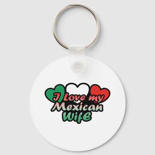 Porte-clés J'aime ma femme mexicaine (Recto)