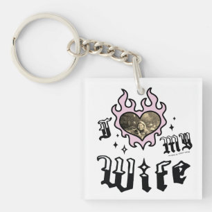Porte-clés J'aime ma femme - Rose - DingusDesign