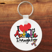 Porte-clés J'Aime Ma Fille Autiste (Recto)