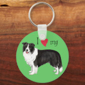 Porte-clés J'aime ma frontière Collie (Recto)