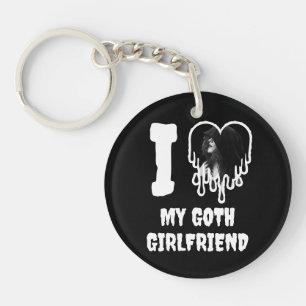 Porte-clés J'aime ma Goth Girlfriend Drit Heart Photo