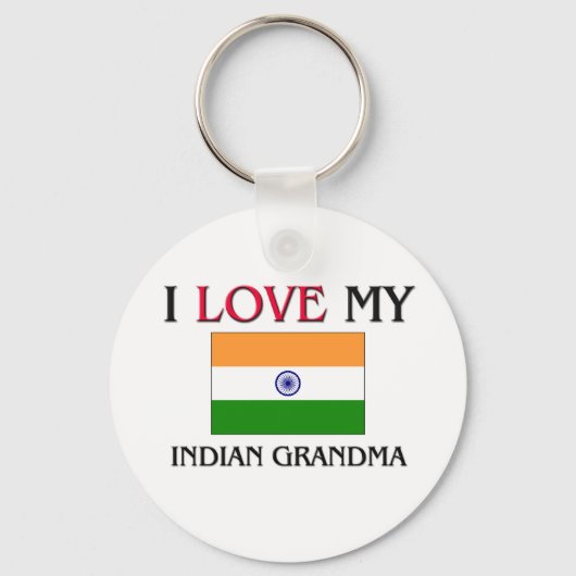 Porte-clés J'Aime Ma grand-mère indienne (Recto)