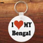 Porte-clés J'aime ma marchandise de chat Bengale (Recto)