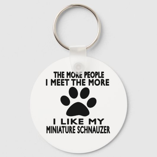 Porte-clés J'aime ma miniature Schnauzer. (Recto)