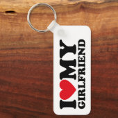 Porte-clés J'Aime Ma Petite Amie Avec Coeur Keychain (Recto)