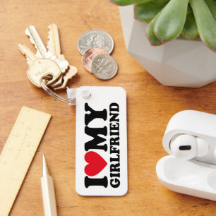 Porte-clés J'Aime Ma Petite Amie Avec Coeur Keychain