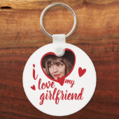 Porte-clés j'aime ma petite amie customisez-moi (Recto)