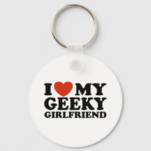 Porte-clés J'Aime Ma Petite Amie Geeky