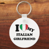 Porte-clés J'aime ma petite amie italienne (Recto)