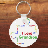 Porte-clés J'aime ma pièce autiste de casse-tête Grandson (Recto)