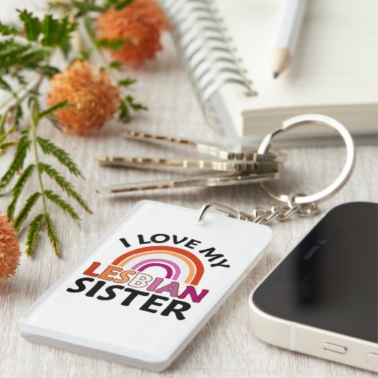 Porte-clés J'Aime Ma Soeur Lesbienne (Devant droit)