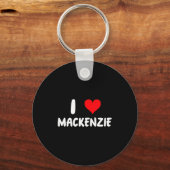 Porte-clés J'aime Mackenzie - Cœur - Nom  (Recto)