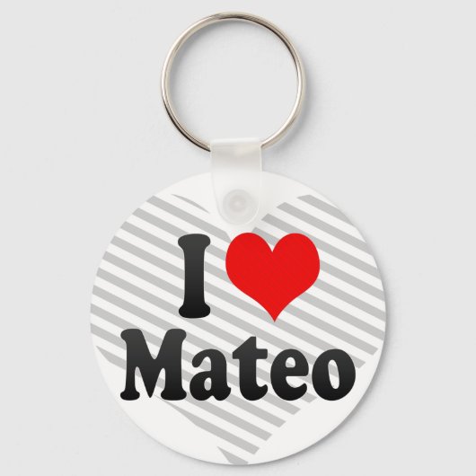 Porte-clés J'aime Mateo (Recto)