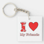 Porte-clés J'aime mes amis (Devant)