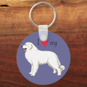 Porte-clés J'aime mes grandes Pyrénées (Recto)