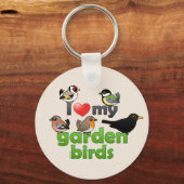 Porte-clés J'Aime Mes Oiseaux De Jardin (Recto)