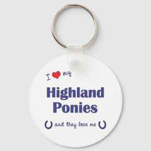 Porte-clés J'aime mes poneys des montagnes (les poneys
