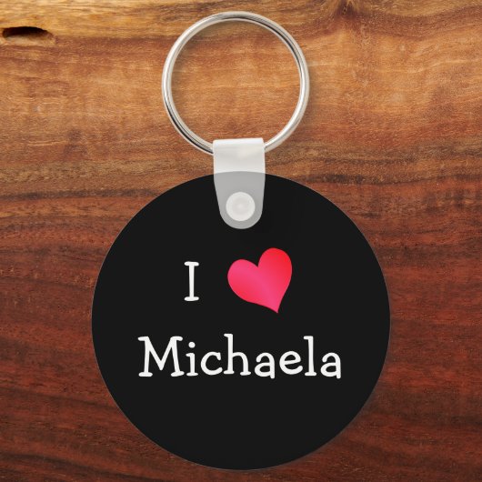 Porte-clés J'aime Michaela (Recto)