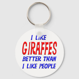 Porte-clés J'Aime Mieux Les Giraffes Que J'Aime Les Gens Port