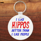 Porte-clés J'Aime Mieux Les Hippopotames Que J'Aime Les Porte (Recto)