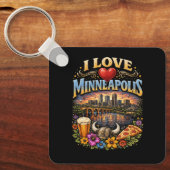 Porte-clés J'aime Minneapolis (Recto)