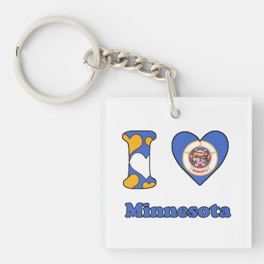 Porte-clés J'aime Minnesota (Devant)