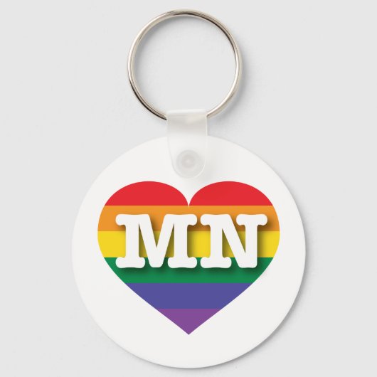 Porte-clés J'aime Minnesota Gay pride Rainbow Heart (Recto)