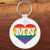 Porte-clés J'aime Minnesota Gay pride Rainbow Heart (Recto)