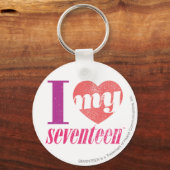 Porte-clés J'Aime Mon 17 Rose (Recto)