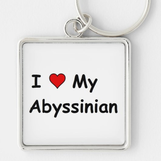 Porte-clés J'Aime Mon Abyssinian (Devant)