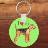 Porte-clés J'aime mon Airedale (Recto)